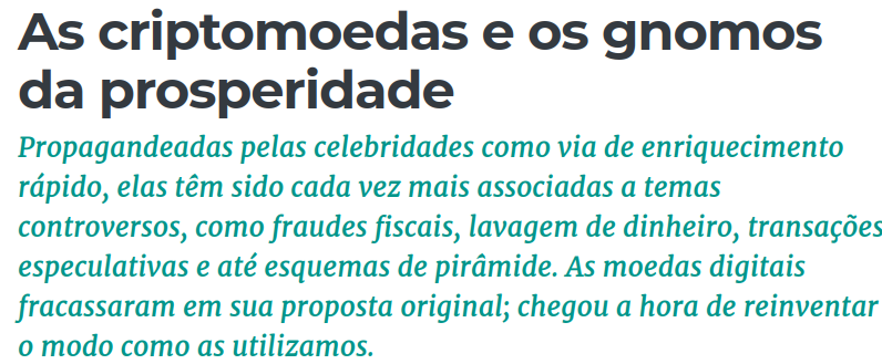 As criptomoedas e os gnomos da prosperidade As criptomoedas e os gnomos da prosperidade