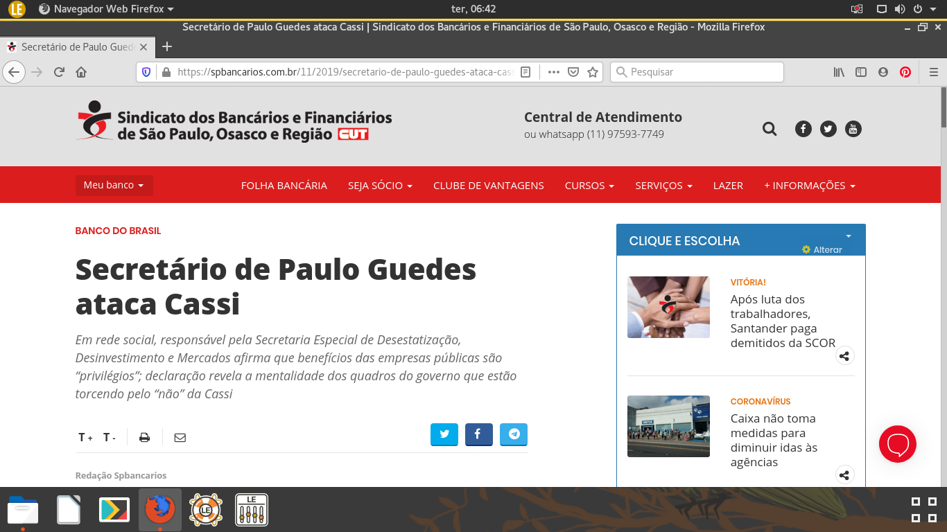 Secretário de Paulo Guedes ataca a Cassi Secretário de Paulo Guedes ata a Cassi